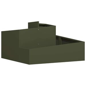 vidaXL Vrtna saksija Maslinastozelena 80 x 80 x 50 cm Čelična vrata
