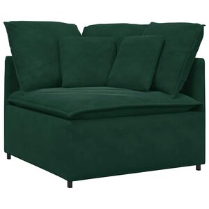 vidaXL Modularni kutni kauč s jastucima tamnozelene boje 100 cm