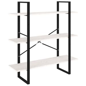 vidaXL Ormarić za knjige s 3 razine bijeli 100x30x105 cm od borovine