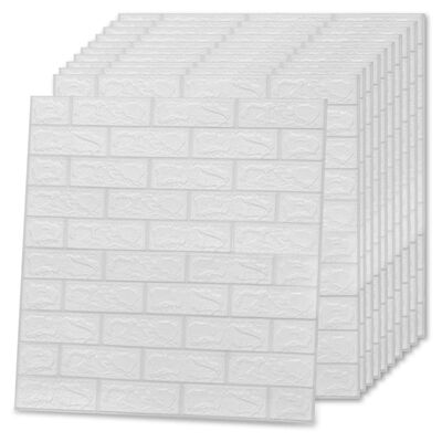 vidaXL 3D zidne tapete s uzorkom cigli samoljepljive 40 kom bijele