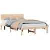 vidaXL Krevetna konstrukcija Prirodna 135 x 190 cm Čvrsto borovo drvo