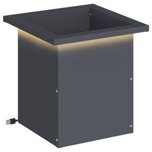vidaXL Vrtna posuda za sadnju s LED svjetlom Antracit 30 x 30 x 30 cm