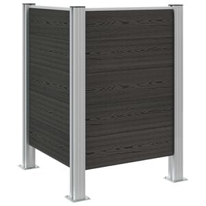 vidaXL Ograda za kante za smeće Siva 85 x 85 x 115 cm Aluminij i WPC