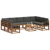 vidaXL Set vanjskih sofa s jastukom 10 pcs Prirodna i antracit