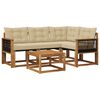 vidaXL Set vanjskih sofa s jastukom 5 pcs Prirodna i bež