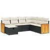 vidaXL 7-dijelni set vrtnih sofa od poliratana s jastucima crni