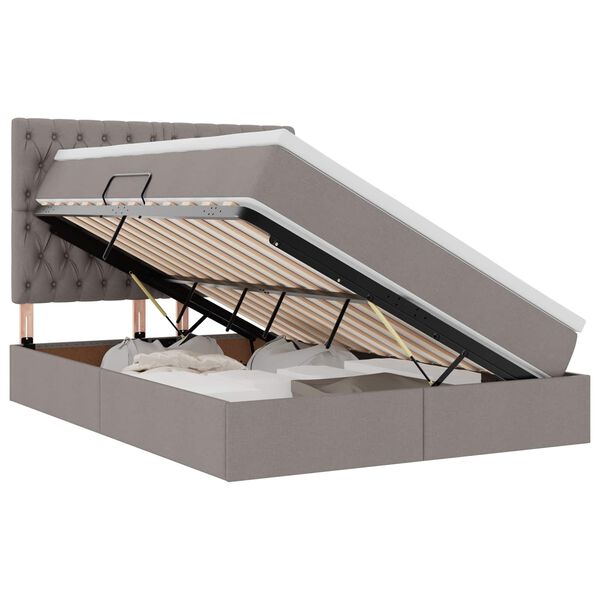 vidaXL Krevet s od storage Sivo-smeđa 140 x 200 cm Lažna koža