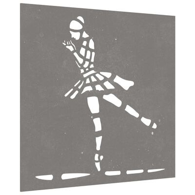 vidaXL Vrtni zidni ukras 55 x 55 cm čelik COR-TEN s uzorkom balerine
