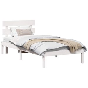 vidaXL Krevetna konstrukcija Bijelo 80 x 200 cm Čvrsto borovo drvo