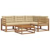 vidaXL Set vanjskih sofa s jastukom 5 pcs Prirodna i bež