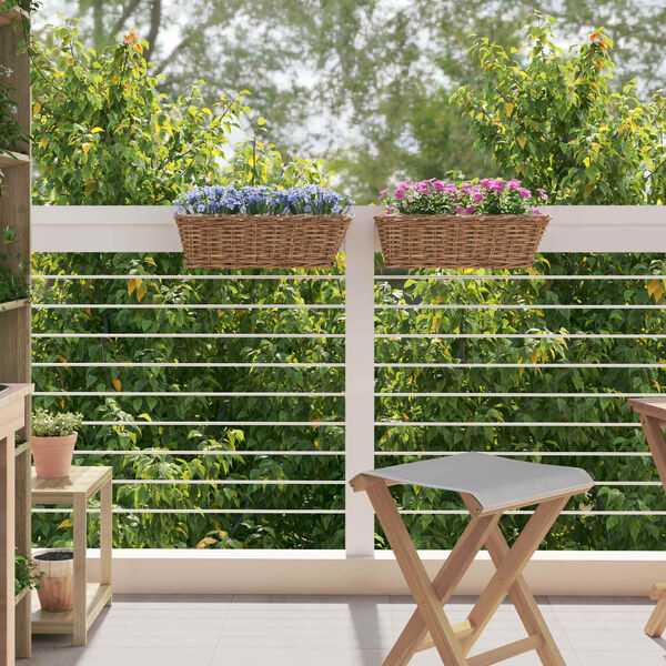 vidaXL Viseća Ko&scaron;ara za Saksije s pohranom 2 pcs Smeđa 48 x 22 x 15 cm