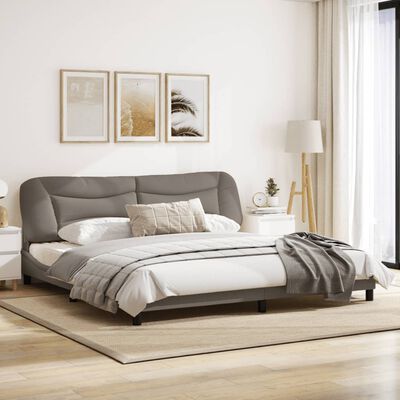vidaXL Okvir za krevet s uzglavljem smeđesivi 200 x 200 cm od tkanine