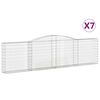 vidaXL Lučne gabionske ko&scaron;are 7 kom 400x30x100/120cm pocinčano željezo