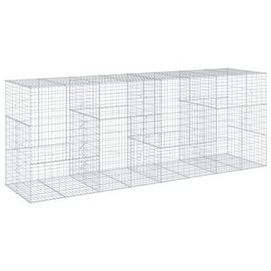 vidaXL Gabionska ko&scaron;ara s poklopcem 400x100x150 cm pocinčano željezo