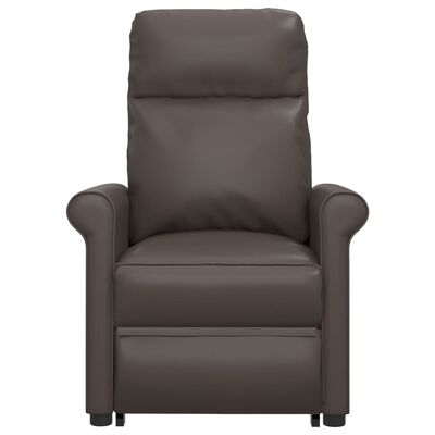 vidaXL Masažna fotelja na podizanje od umjetne kože smeđa