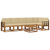 vidaXL Set vanjskih sofa 7 kom. Prirodna i bež