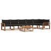 vidaXL Set vanjskih sofa s jastukom 7 pcs Prirodna i crna