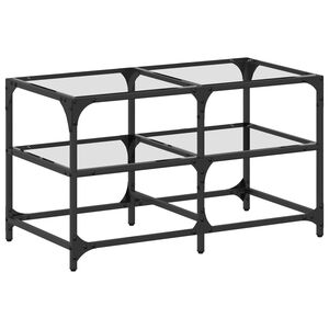vidaXL Stolić s prozirnom staklenom povr&scaron;inom 78,5x40x45 cm čelik