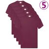 Fruit of the Loom originalne majice 5 kom bordo S pamučne