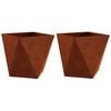 vidaXL Sadilica 2 pcs Rđa 40 x 40 x 40 cm