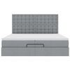 vidaXL Okvir kreveta s madracima svijetlosivi 200x200cm od tkanine