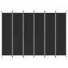 vidaXL Sobna pregrada s 6 panela crna 300 x 220 cm od tkanine