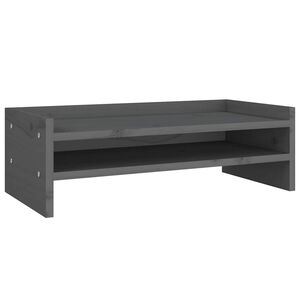 vidaXL Stalak za monitor sivi 50 x 24 x 16 cm od masivne borovine