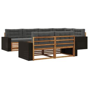 vidaXL Set vanjskih sofa s jastukom 7 pcs Prirodna i antracit
