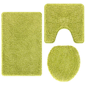 vidaXL Set prostirki za kupatilo s protukliznom podlogom 3 pcs Zelena