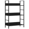 vidaXL Police za knjige s 3 razine crne 60 x 27,6 x 90,5 cm drvene