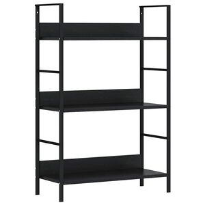 vidaXL Police za knjige s 3 razine crne 60 x 27,6 x 90,5 cm drvene
