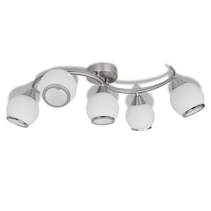 žStropna svjetiljka sa staklenim sjenilima na valovitoj tračnici