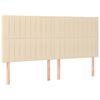 vidaXL Uzglavlje krem boje 200x5x118/128 cm tkanina