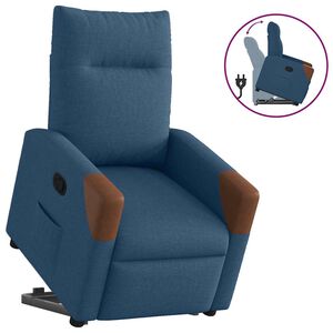 vidaXL Naslonjač na podizanje od tkanine plavi