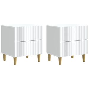 vidaXL Noćni ormar 2 pcs Bijela 43 x 34,5 x 48 cm Konstruirano drvo