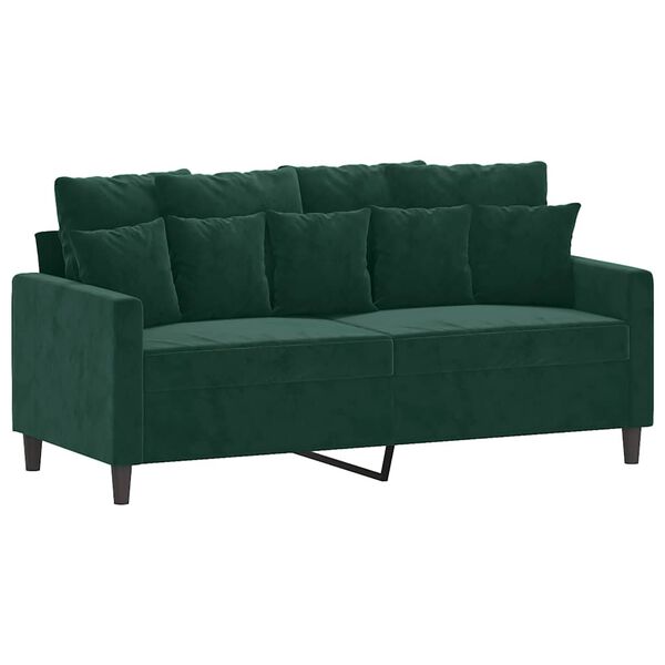 vidaXL 3-dijelni set sofa s jastucima tamnozeleni bar&scaron;unasti