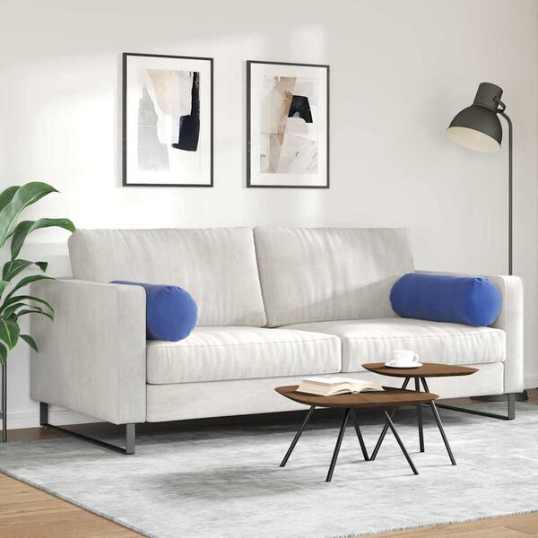 vidaXL Valjkasti jastučići 2 pcs Policijska plava Ø 25 x 70 cm