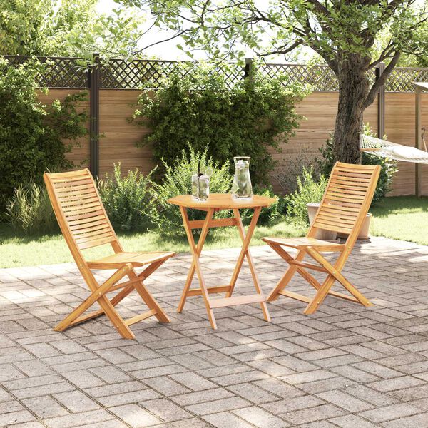 vidaXL Sklopivi bistro set 3 pcs Smeđa Masivno bagremovo drvo