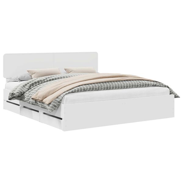 vidaXL Krevetna konstrukcija Bijeli 180 x 200 cm Konstrukcijsko drvo