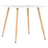 vidaXL Blagovaonski stol bijeli i boja hrasta 80,5 x 80,5 x 73 cm MDF