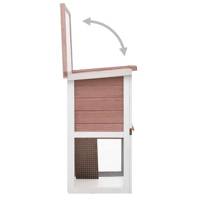 vidaXL Vanjska kućica za zečeve s 1 vratima smeđa drvena