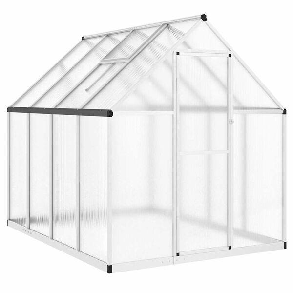 vidaXL Staklenik s okvirom srebrni 224 x 169 x 195 cm aluminijski
