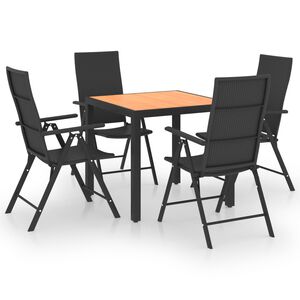 vidaXL 5-dijelni vrtni blagovaonski set crno-smeđi