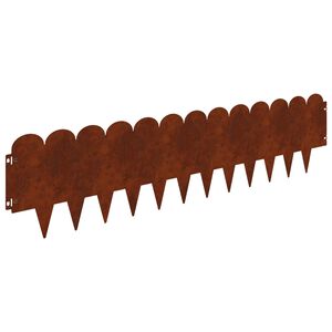 vidaXL Ograda oko Travnjaka 10 pcs 103 x 25 cm Čelik Rđa