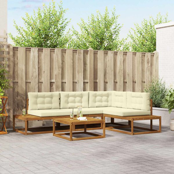 vidaXL Set vanjskih sofa 5 Komad Prirodna i krem