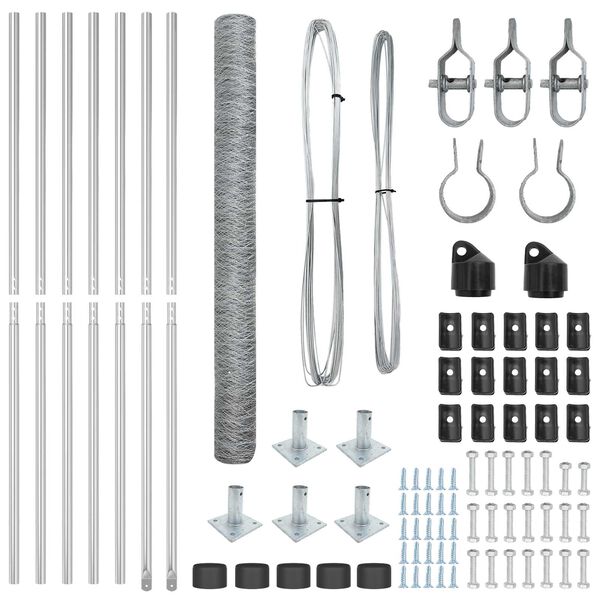vidaXL Stup za ogradu Srebrno 10 x 1,4 m (mreža 50 mm) Čelik