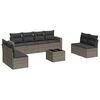 vidaXL 9-dijelni set vrtnih sofa od poliratana s jastucima sivi
