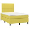 vidaXL Krevet box spring s madracem LED zeleni 120 x 200 cm od tkanine