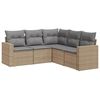vidaXL 5-dijelni vrtni set sofa s jastucima bež od poliratana
