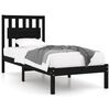 vidaXL Okvir za krevet od borovine crni 75 x 190 cm jednokrevetni